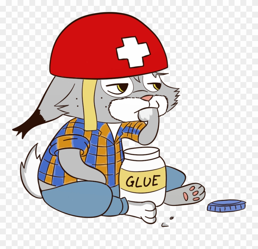 Exe Stopped Working - Cartoon Character Eating Glue Clipart