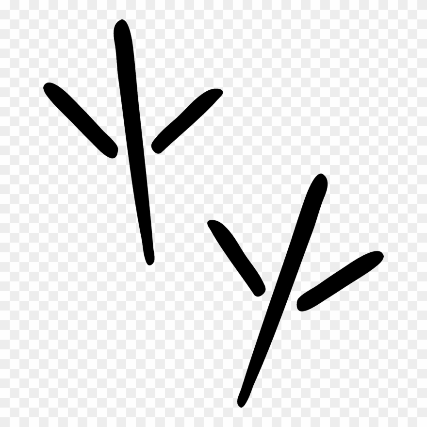 Grey Heron Tracks Rubber Stamp - Bird Track Clipart