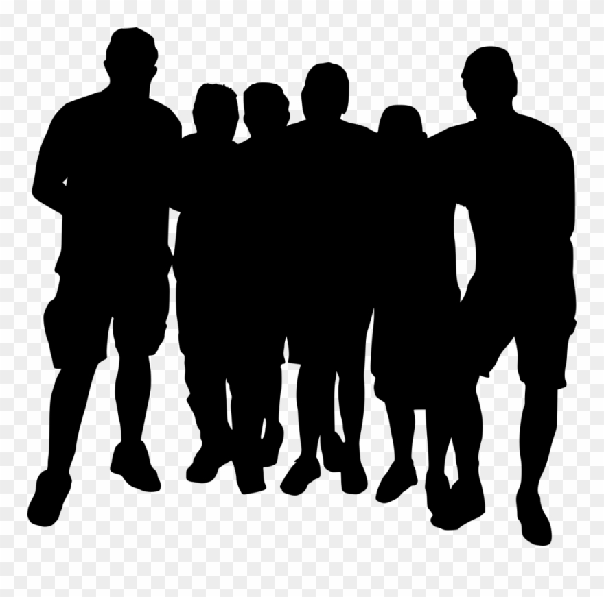 10 Group Photo Silhouette - Silhouettes Group Of People Png Clipart