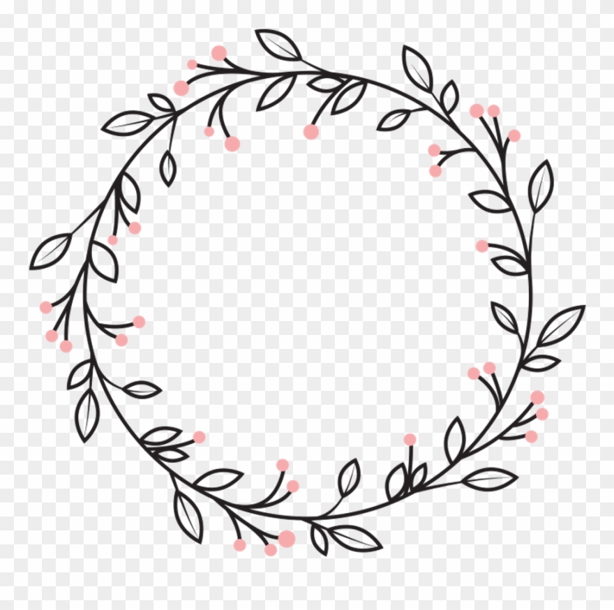Berries Leaves Vines Wreath Swirls Decoration Icon - Circle Clipart