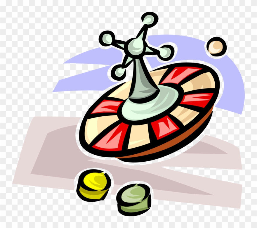 Vector Illustration Of Casino Gambling Games Of Chance - Roulette Clipart