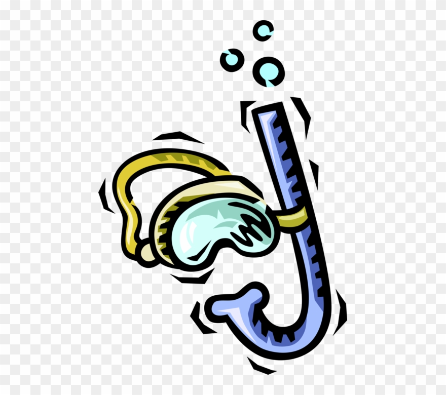 Vector Illustration Of Scuba Diving Diver's Snorkel - Taucherbrille Mit Schnorchel Clipart - Png Download