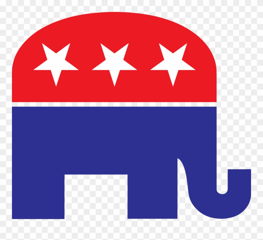 Flags Clipart Latino - Republican Elephant Red - Png Download