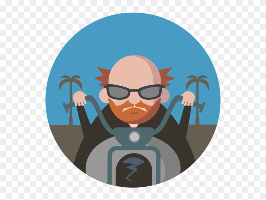 Biker Animation - Cartoon Clipart