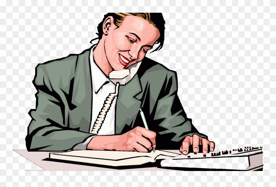 Office Management Clipart Office Clerk - Clip Art Phone Call - Png Download