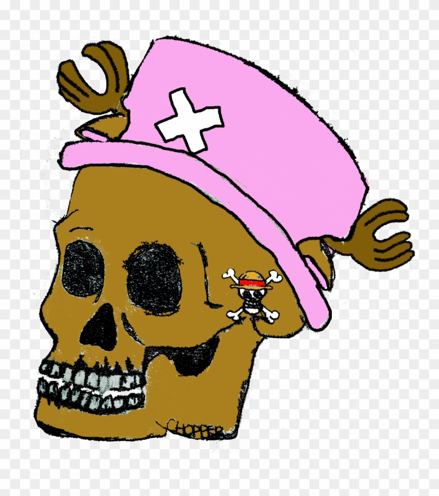 One Piece, Chopper, Skull, Head, Anime, Pink, Drawing, - Drawing Clipart