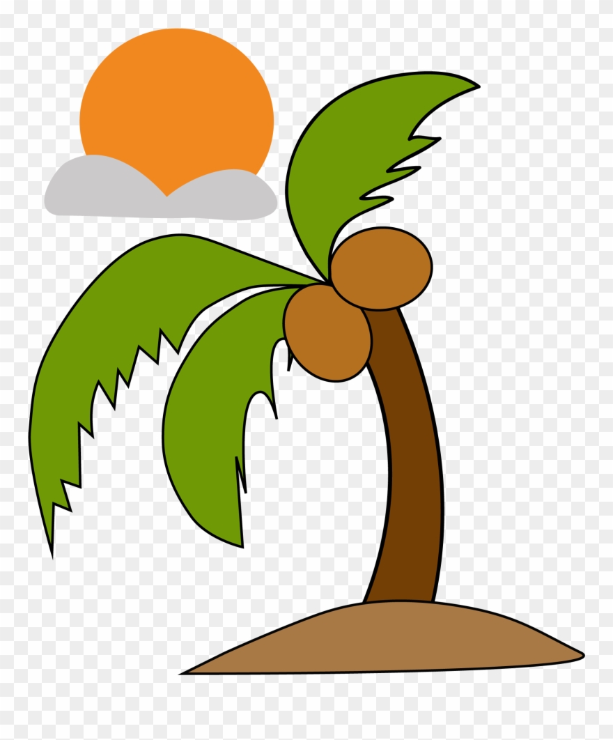 Beach Sunset - Illustration Clipart