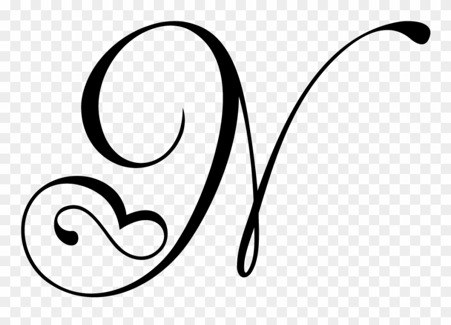 Monogram Letters 3 Wedding Programs Fast Bankruptcy - Letter N Cursive Png Clipart