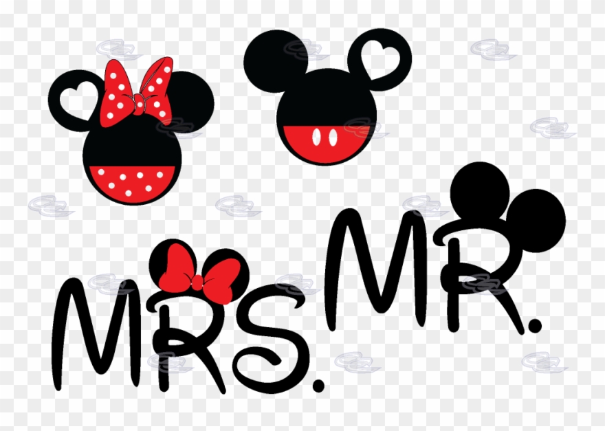 Mickey Minnie Mouse Heads For Cute Mr And Mrs Couple Clipart