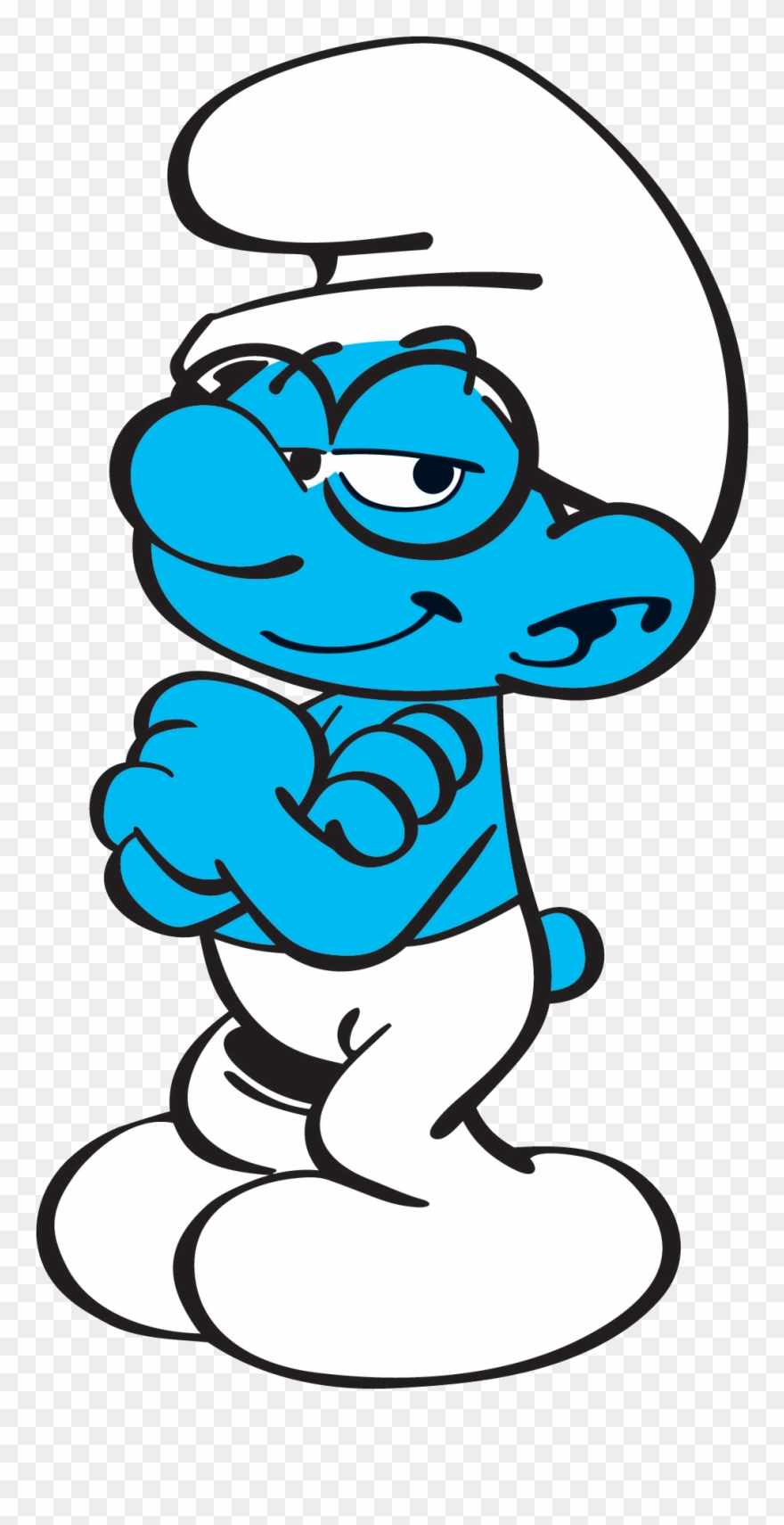 Brainy Smurf Holding A Book Clipart - Brainy Smurf Coloring Pages - Png Download