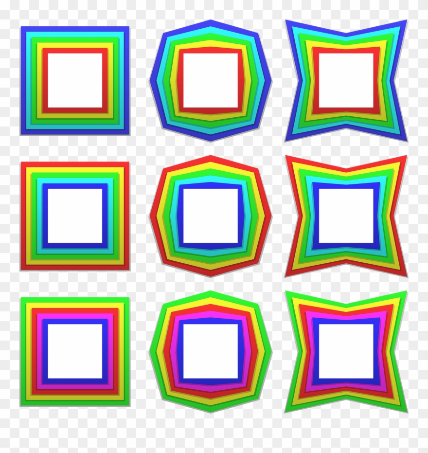 Frame Border Set Square Png Image - Rectangle Clipart