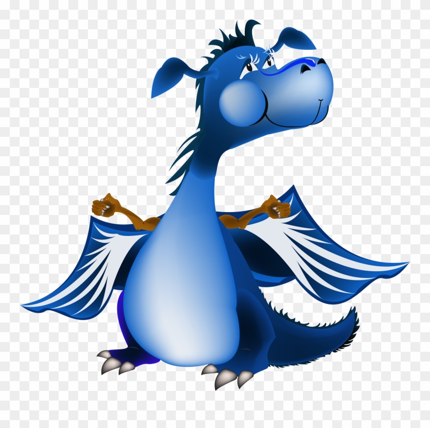 Dragon - Free Cartoon Dragon Blue Clipart