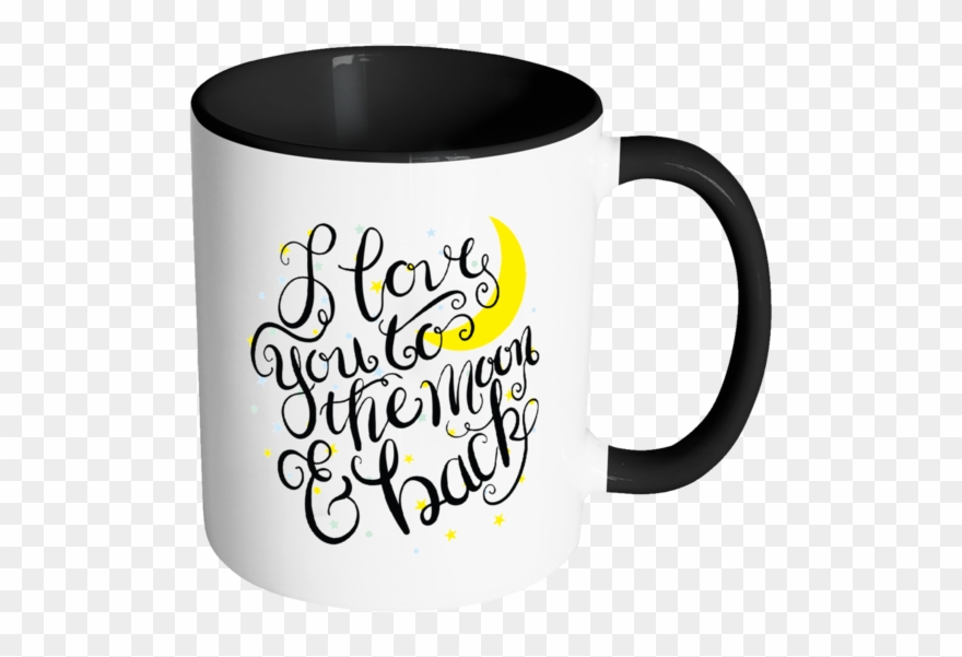 I Love You To The Moon And Back Color Accent Coffee - Love You Back To The Moon Cups Clipart