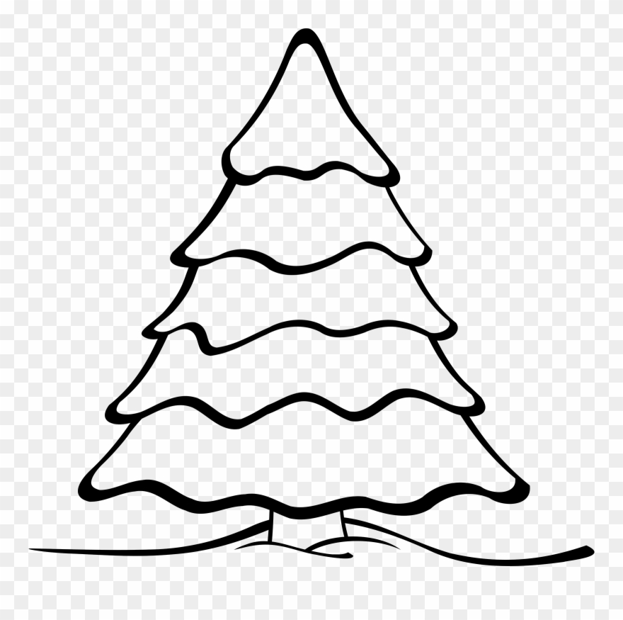 Christmas Tree Clipart - Easy Christmas Tree Color Page - Png Download