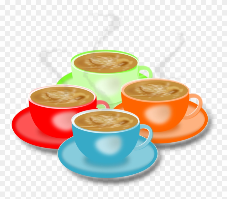 Medium Image - 4 Schalen Kaffee-mitteilungskarten Karte Clipart
