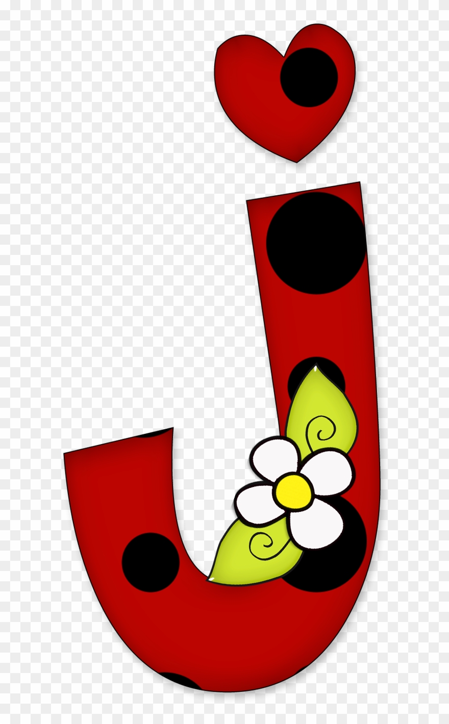 B *✿* Jardim Da Joaninha Bubble Letters, Clipart, Baby - Letra J Ladybug - Png Download