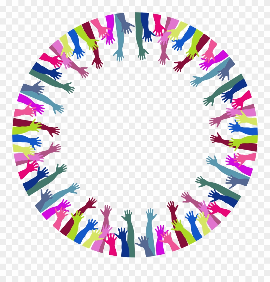 Clipart Reaching 2 Helping Hands Clip Art Other Preschool - Png Hands In Circle Transparent Png