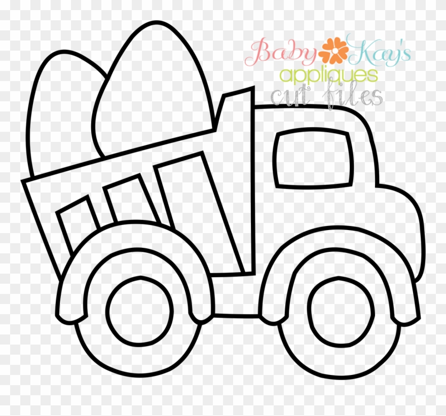 Cut File Egg Dump Truck Outline - Truck Clipart