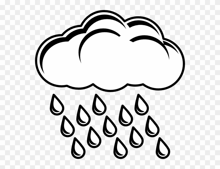 Clipart Rain Percipitation - Sun And Clouds Coloring - Png Download