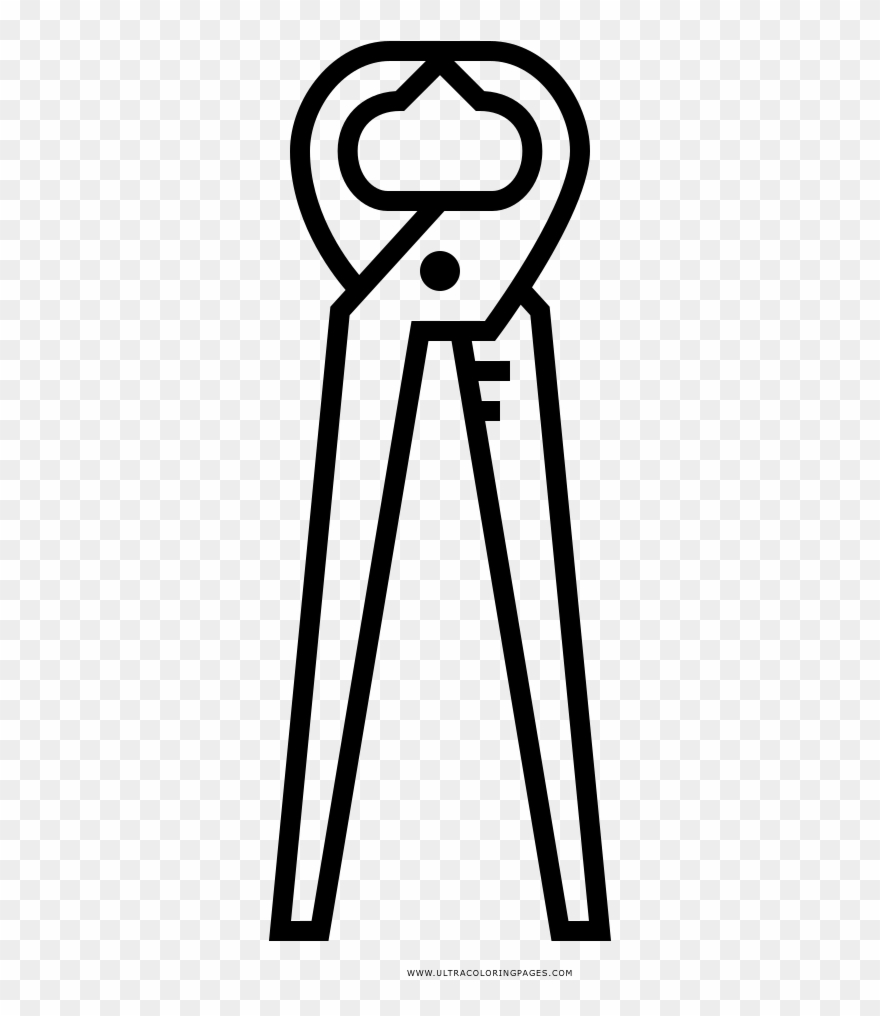 Pliers Coloring Page - Alicate Desenho Para Colorir Clipart