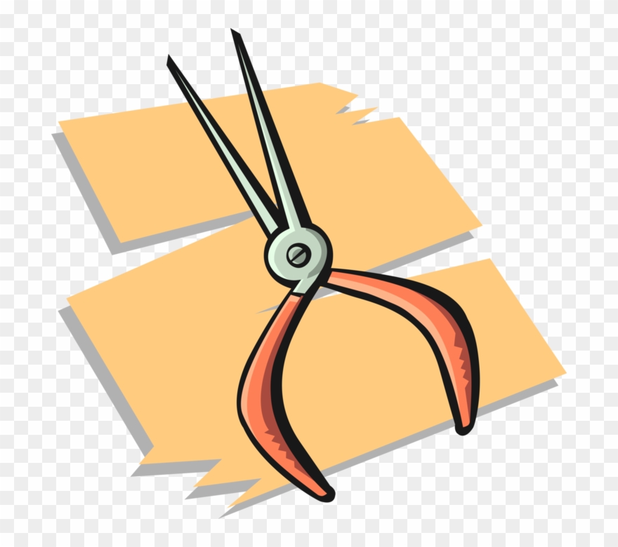 Vector Illustration Of Needle Nose Pliers Hand Tool - Power Tools Clip Art - Png Download