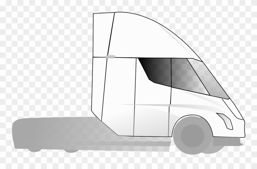 Semi Spotted On Its St Cargo Trip - Tesla Semi Truck Drawing Clipart