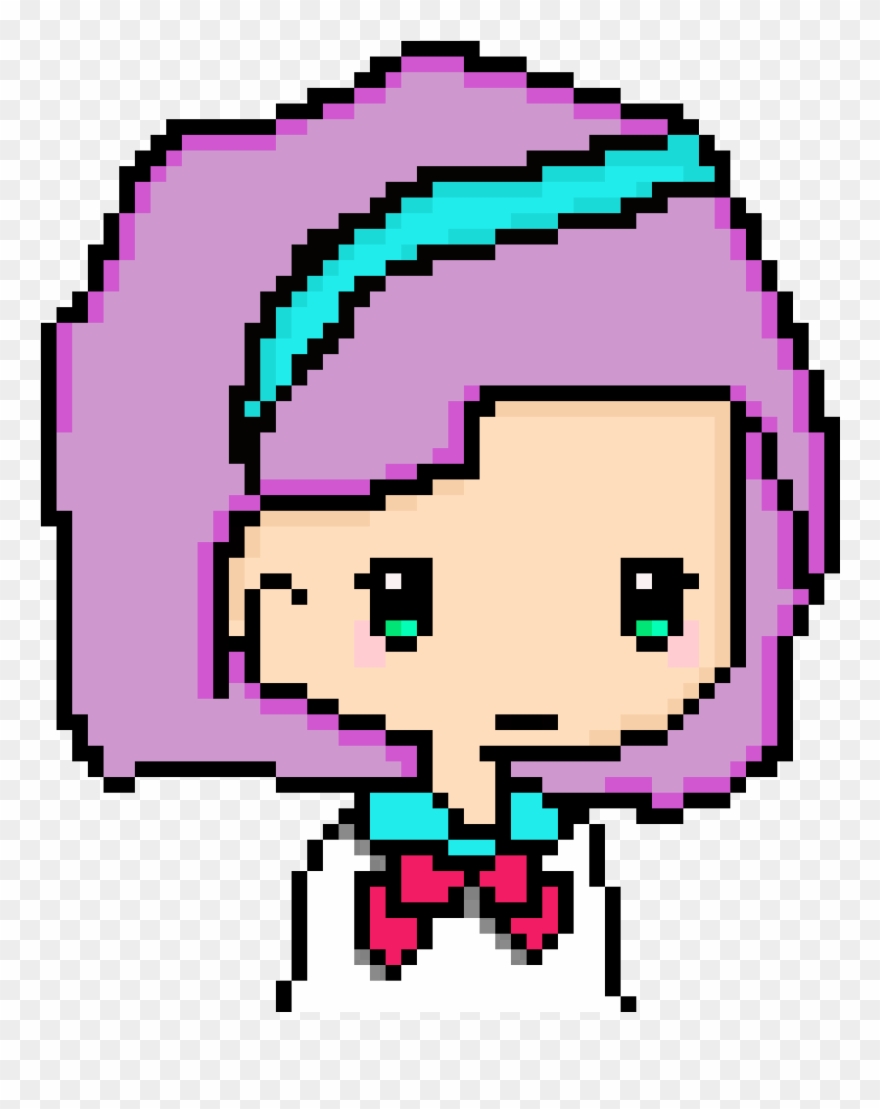 Cute Girl With A Heck Of A Hair Color - Video Game Clipart