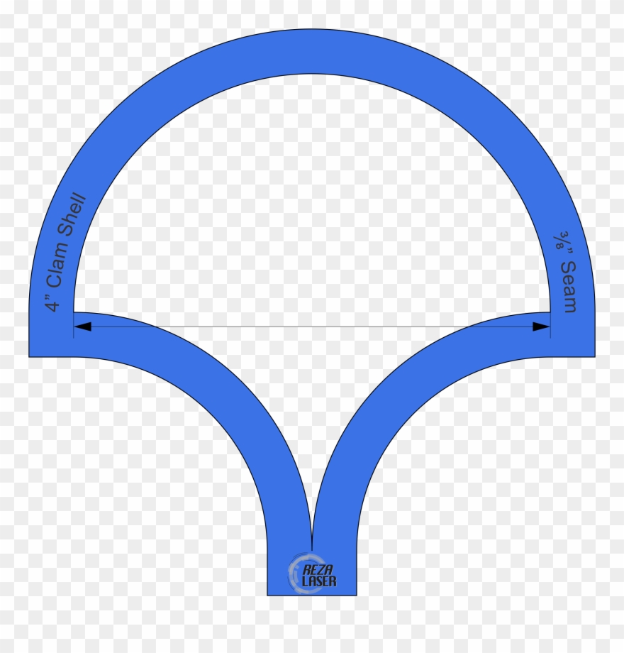 Clam Shell 4″ Inch Acrylic Template I Spy With ⅜” Seam - Inch Clipart