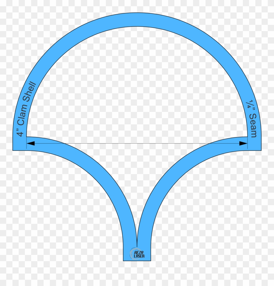 Clam Shell 4″ Inch Acrylic Template I Spy With ¼” Seam - Inch Clipart