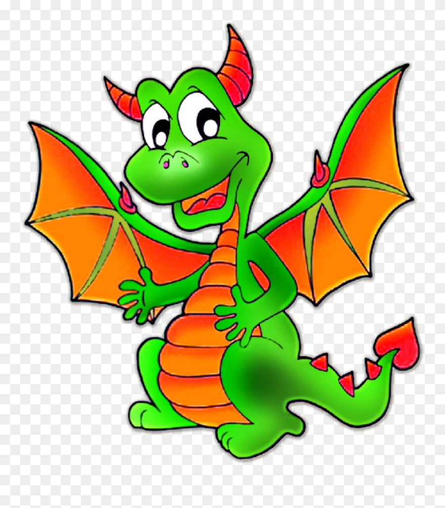 Dragon Clipart Wizard - Cartoon Dragon Transparent - Png Download