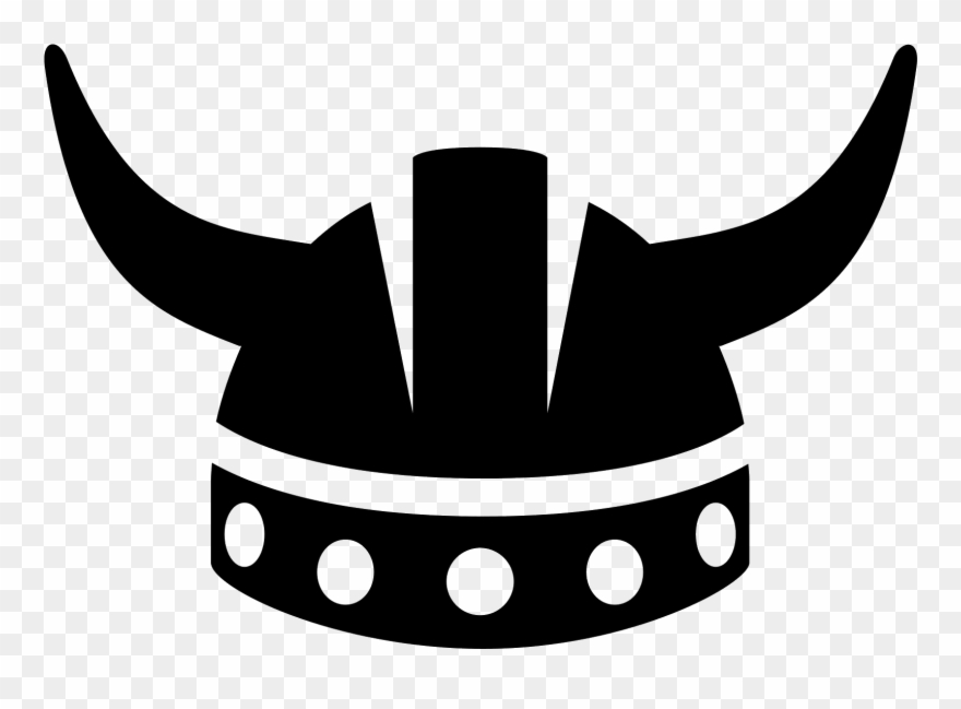 Viking Helmet Icon - Black And White Viking Helmet Clipart