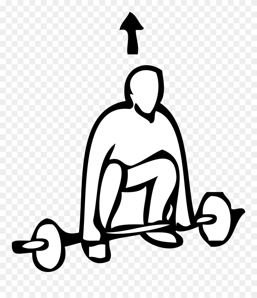 Weight Lifting Outline Sports Clip Art Free Vector - Weight Lifting Outline - Png Download