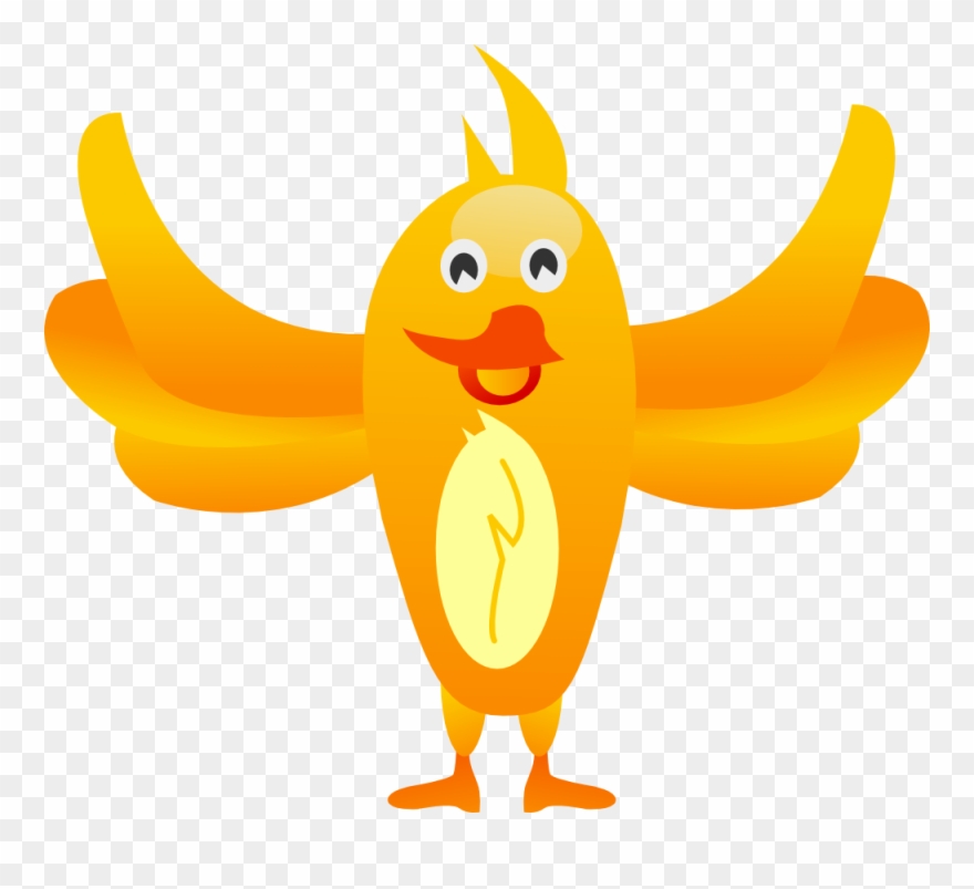 Sweet Baby Bird Clipart, Vector Clip Art Online, Royalty - Orange Cartoon Bird - Png Download