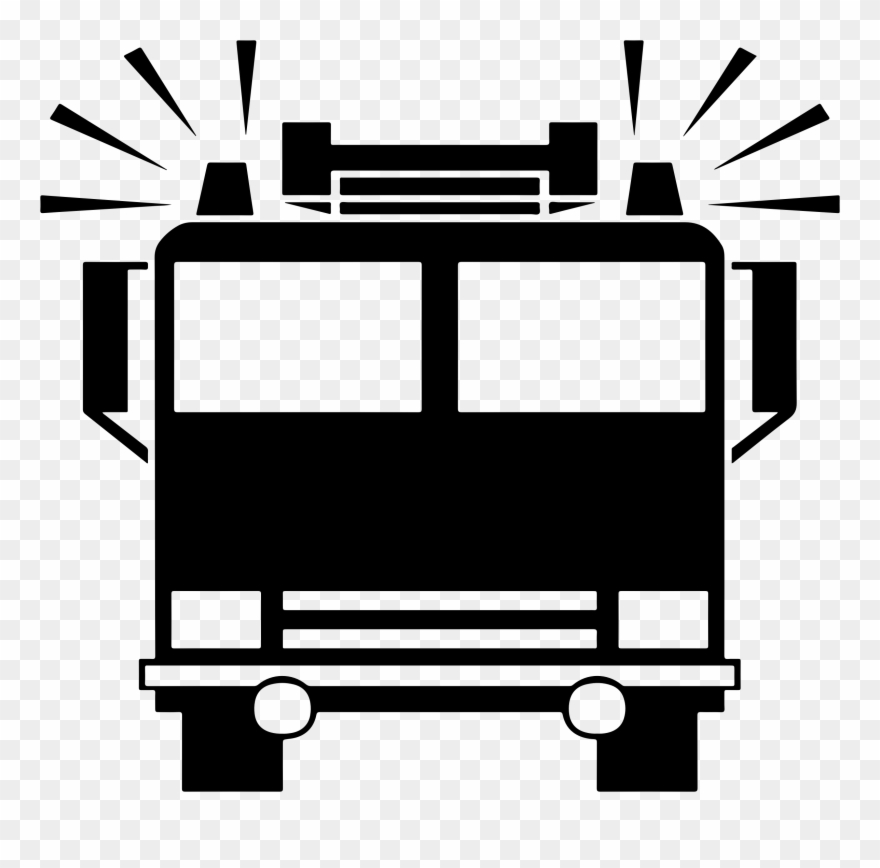 Fire Truck Firetruck And Fireman Clip Art Free Vector - Silhouette Fire Truck Clipart - Png Download