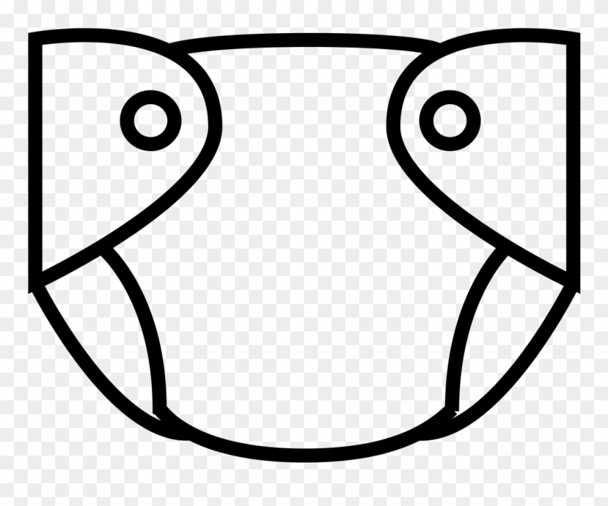 Diapering - Black And White Diaper Clipart - Png Download