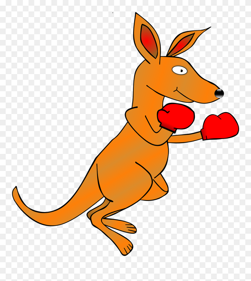 Free Illustration Kangaroo Clip Art Ing Gloves Image - Boxing Kangaroo Animated Clipart - Png Download