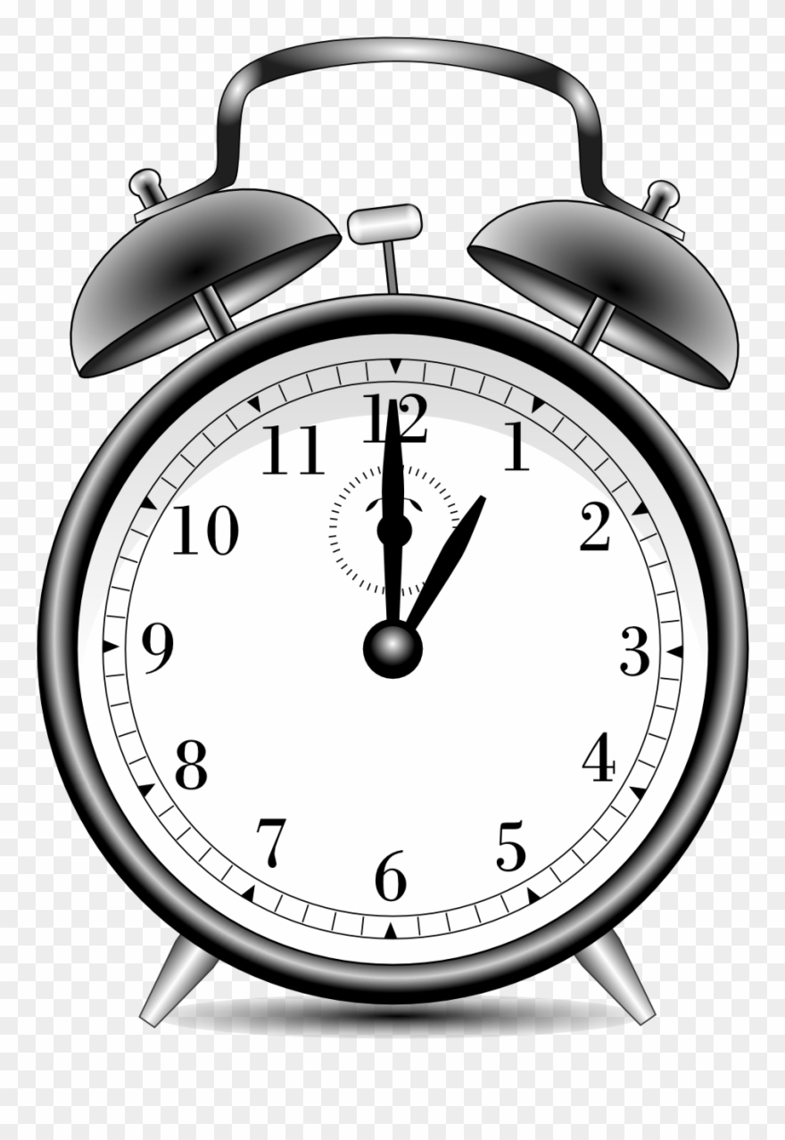 Alarm Clock Alarmclock Black White Line Art 999px 299 - Black And White Alarm Clock Clipart