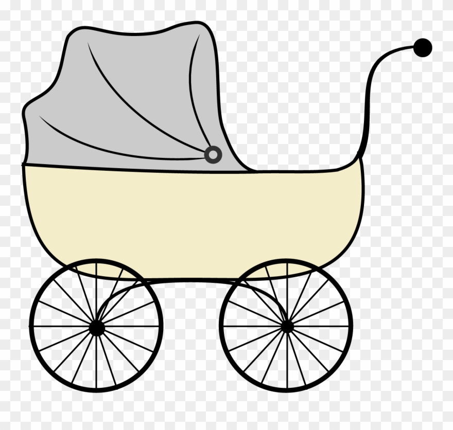 Images For Vintage Baby Carriage Vector - Stroller Clipart - Png Download