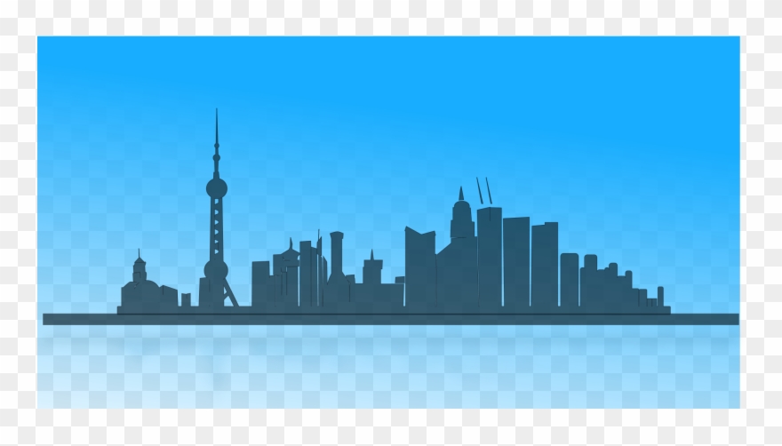 Cityscape Cliipart - Futuristic Skyline Silhouette Clipart