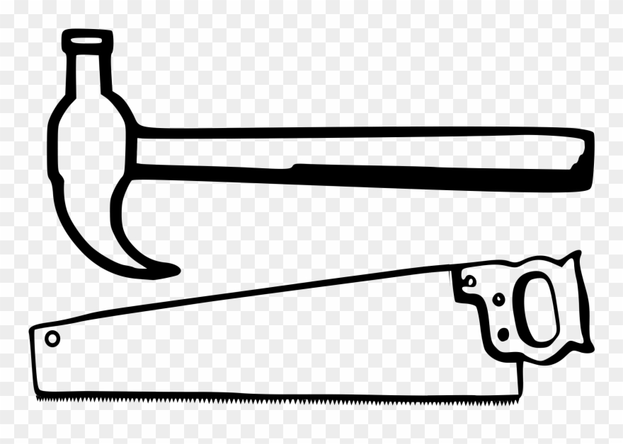 Hammer Black And White Clipart Kid - Black And White Clip Art Hammer - Png Download