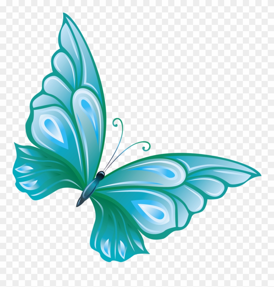Blue - Transparent Background Butterfly Clip Art - Png Download