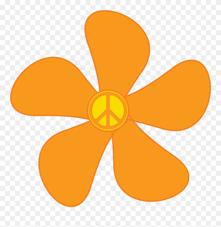 Peace Sign Flower 1 Scallywag Peacesymbol - Hippie Flower Png Clipart