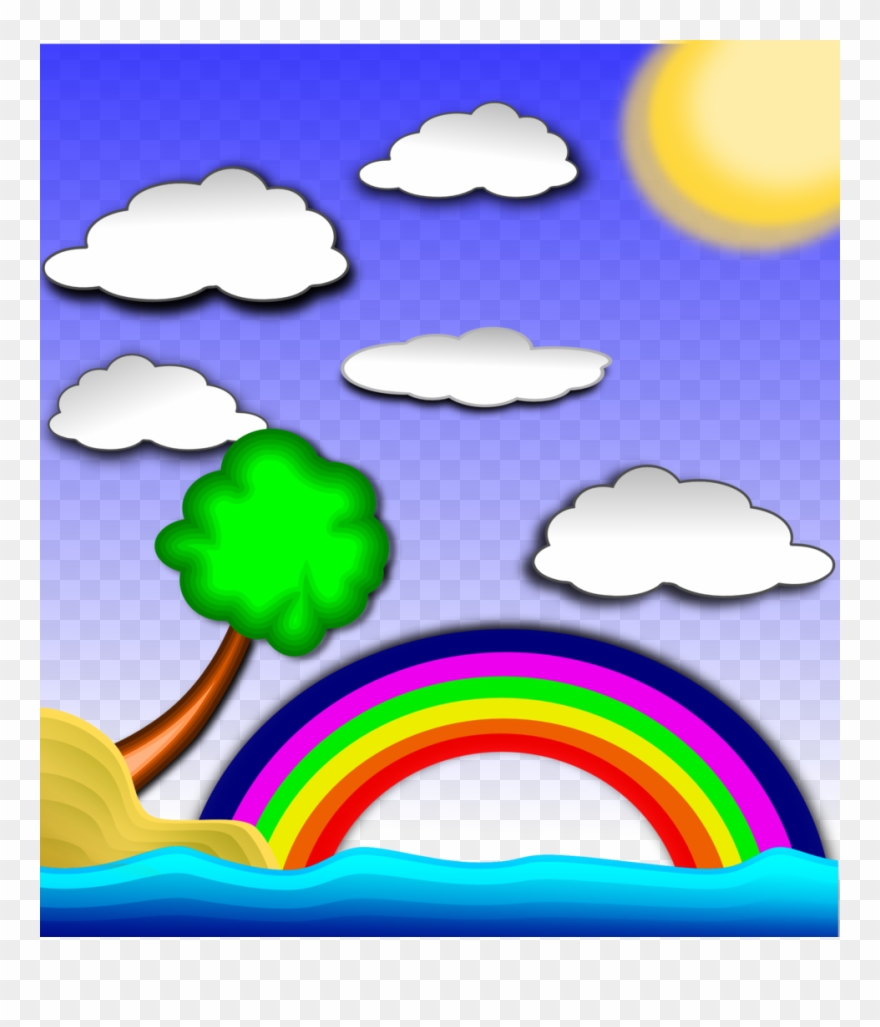 Clip Arts Related To - Rainbows In The Sky Clipart - Png Download