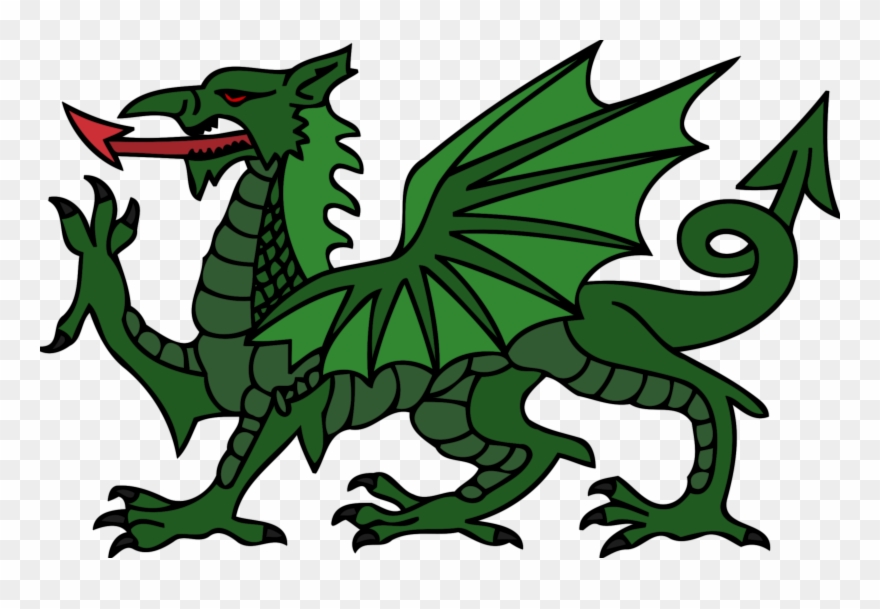 Dragon Free To Use Clip Art - Green Welsh Dragon - Png Download