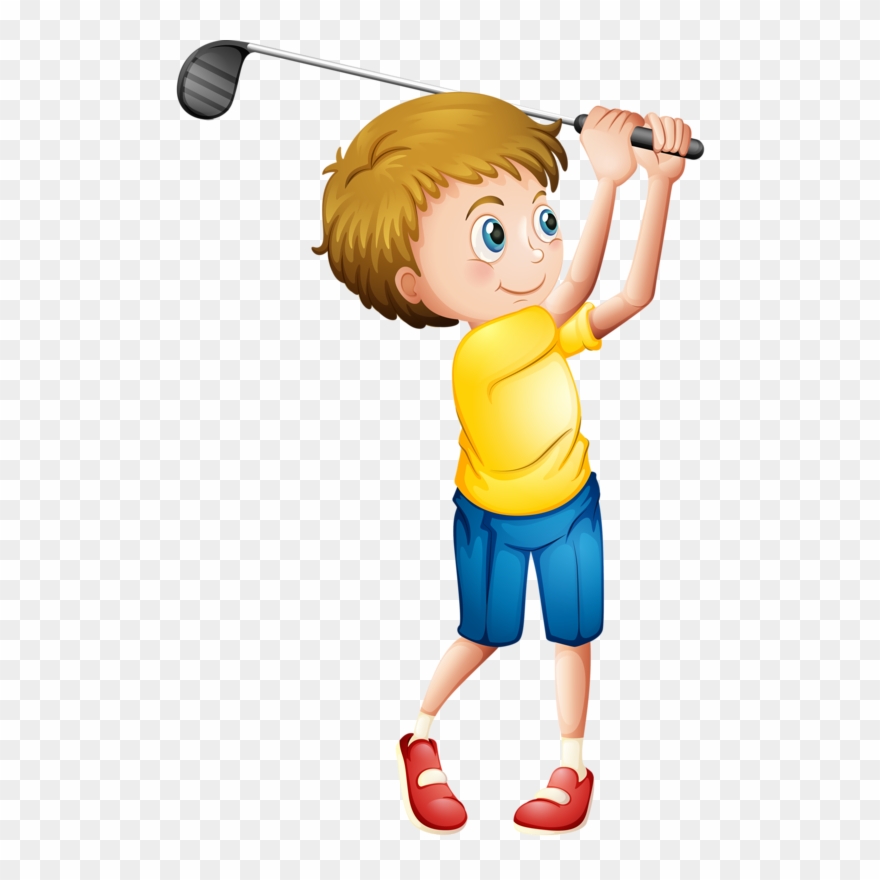 Фотки Cute Clipart, Library Bulletin Boards, Le Temps - Kid Playing Golf Transparent Background - Png Download