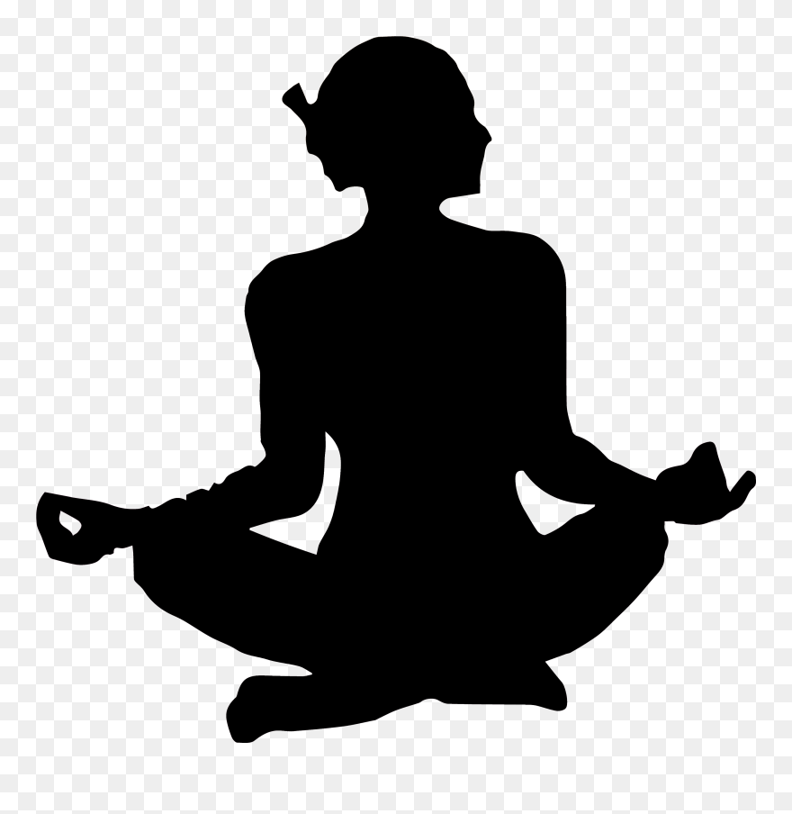Clipart - Yoga Pose Silhouette Woman - Png Download