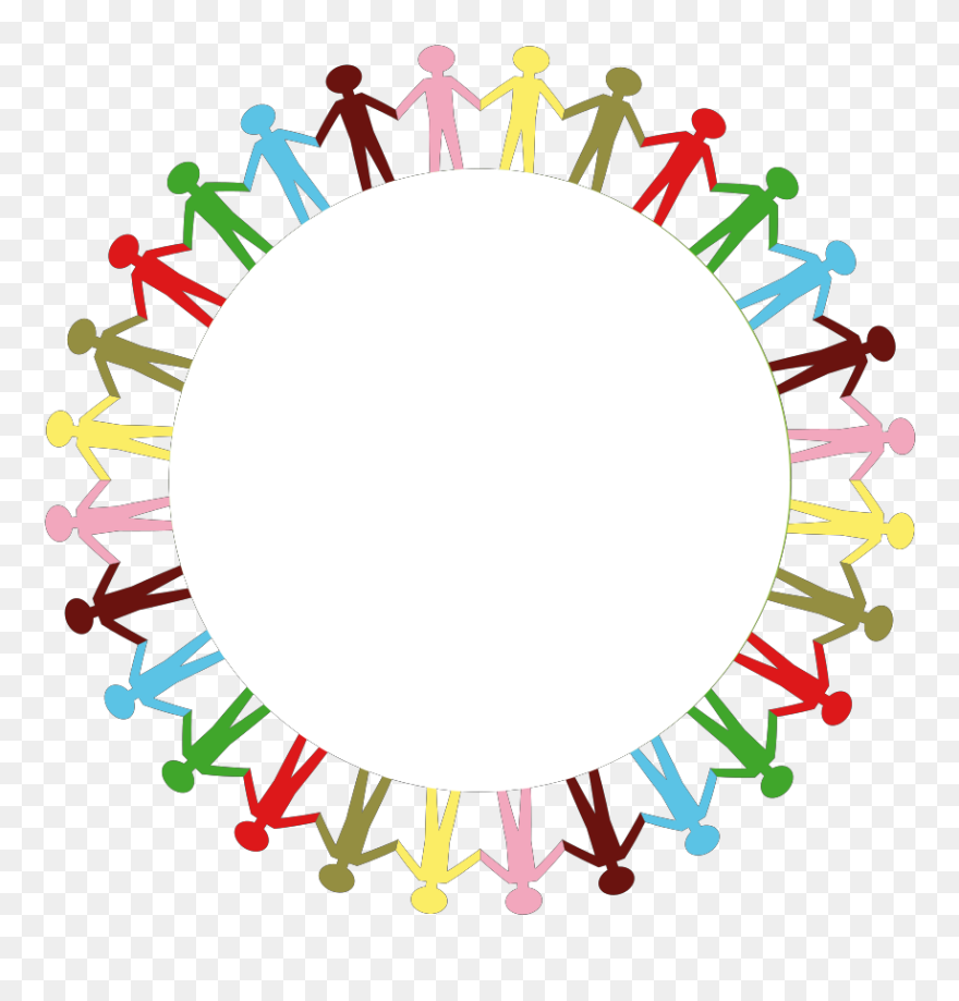 Picture Transparent Free Stick People Clip - Stick Figure Holding Hands Circle - Png Download