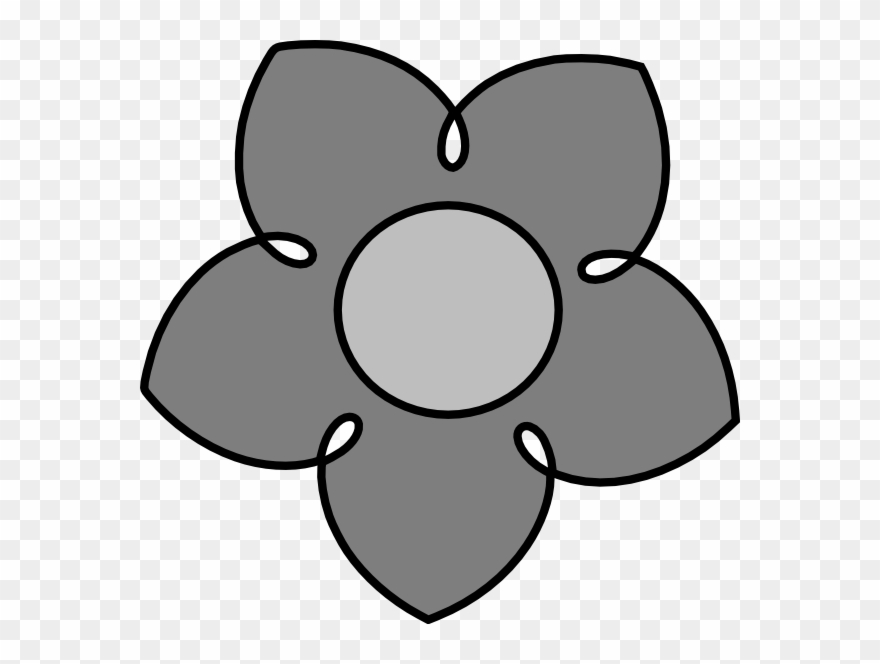 Flower Clip Art - Flower Clip Art Gray - Png Download