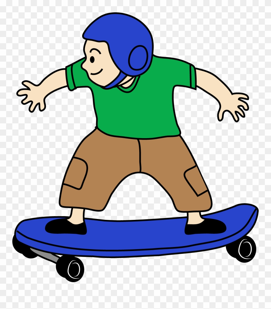 Skateboarding Boy Clip Art Free - Play Skateboard Cartoon Png Transparent Png