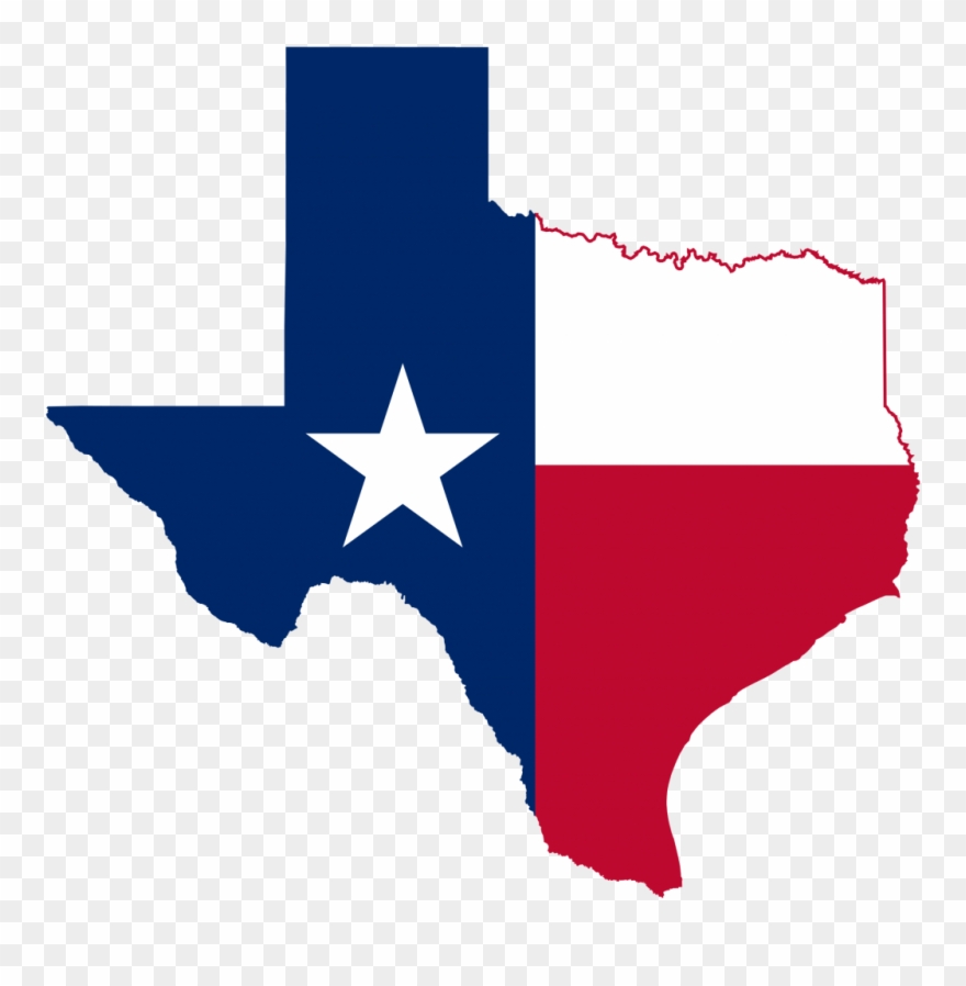Texas - Texas Flag Map Clipart